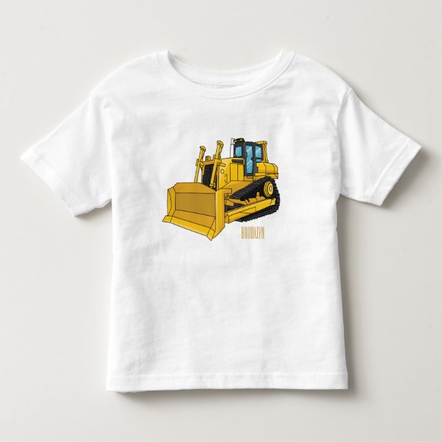 Camiseta De Bebé Ilustracion personalizado Bulldozer (Anverso)