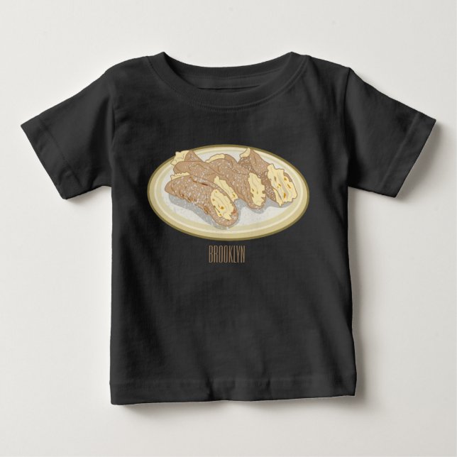 Camiseta De Bebé Ilustracion personalizado Cannoli (Anverso)