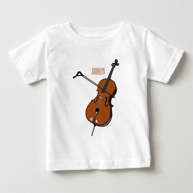 Camiseta De Bebé Ilustracion personalizado Cello (Anverso)