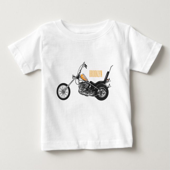 Camiseta De Bebé Ilustracion personalizado Chopper Motorcycle 1950 (Anverso)