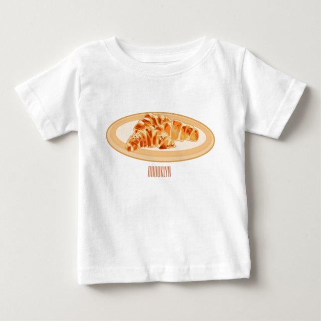 Camiseta De Bebé Ilustracion personalizado croissant (Anverso)