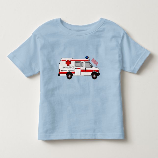 Camiseta De Bebé Ilustracion personalizado de ambulancia (Anverso)