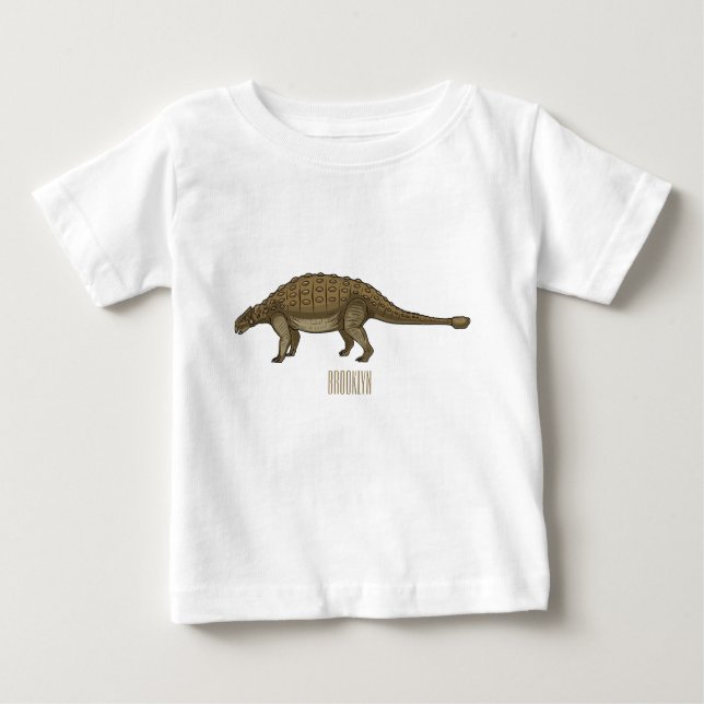 Camiseta De Bebé Ilustracion personalizado de Ankylosaurus (Anverso)