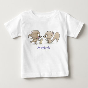 Camiseta De Bebé Ilustracion personalizado de ardillas graciosas