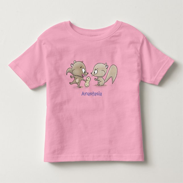Camiseta De Bebé Ilustracion personalizado de ardillas graciosas (Anverso)