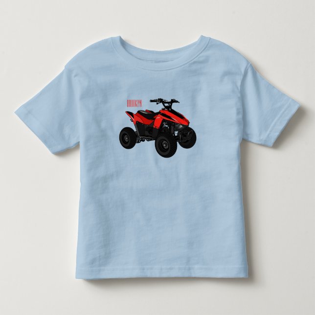 Camiseta De Bebé Ilustracion personalizado de atv de cuatro bicicle (Anverso)