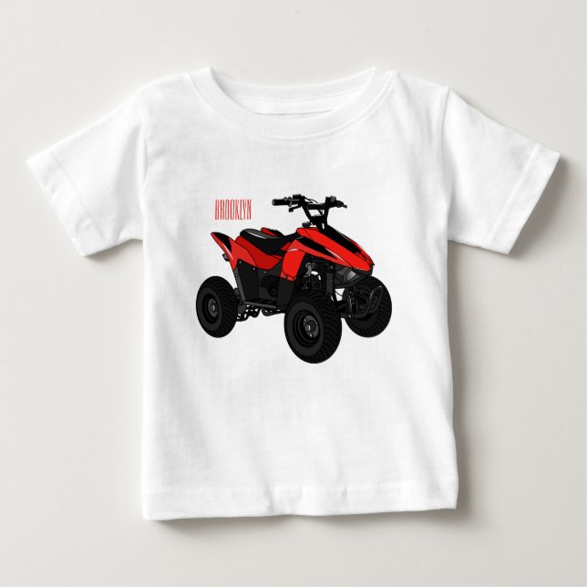 Camiseta De Bebé Ilustracion personalizado de atv de cuatro bicicle (Anverso)