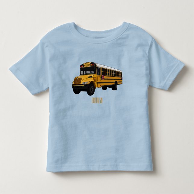 Camiseta De Bebé Ilustracion personalizado de autobús escolar (Anverso)