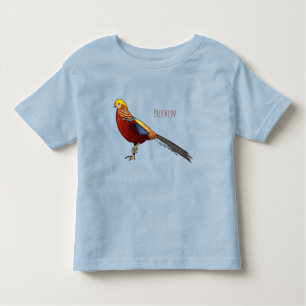 Camiseta De Bebé Ilustracion personalizado de aves de faisán dorado