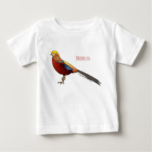 Camiseta De Bebé Ilustracion personalizado de aves de faisán dorado