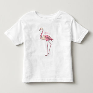 Camiseta De Bebé Ilustracion personalizado de aves de Flamingo