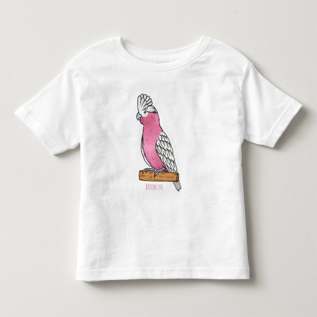 Camiseta De Bebé Ilustracion personalizado de aves Galah (Anverso)