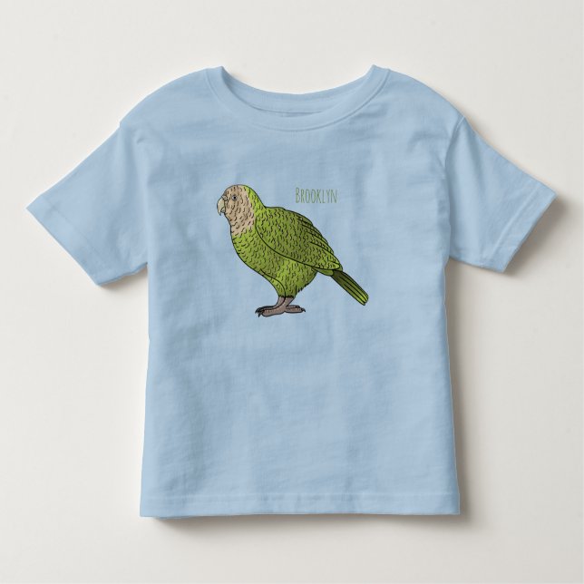 Camiseta De Bebé Ilustracion personalizado de aves Kakapo (Anverso)