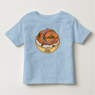 Camiseta De Bebé Ilustracion personalizado de bagel de Salmon