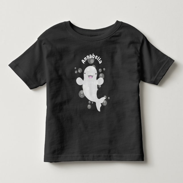 Camiseta De Bebé Ilustracion personalizado de ballenas de la beluga (Anverso)