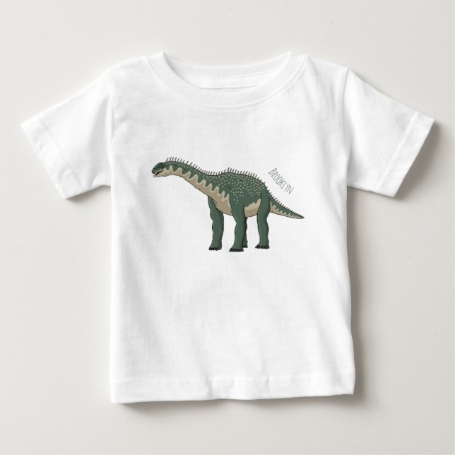Camiseta De Bebé Ilustracion personalizado de Barapasaurus (Anverso)