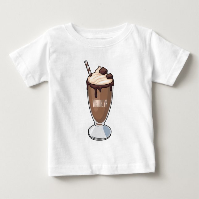 Camiseta De Bebé Ilustracion personalizado de batido de chocolate (Anverso)