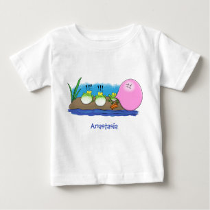Camiseta De Bebé Ilustracion personalizado de bblegum de ranas grac