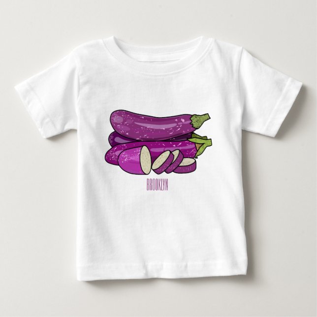 Camiseta De Bebé Ilustracion personalizado de berenjenas (Anverso)