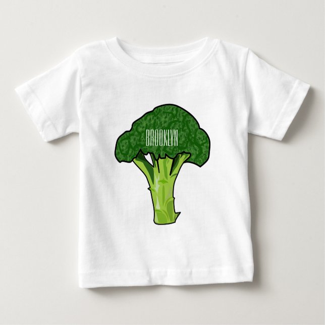 Camiseta De Bebé Ilustracion personalizado de Broccoli (Anverso)