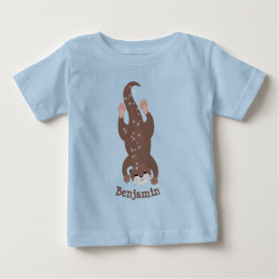 Camiseta De Bebé Ilustracion personalizado de buceo con nutria
