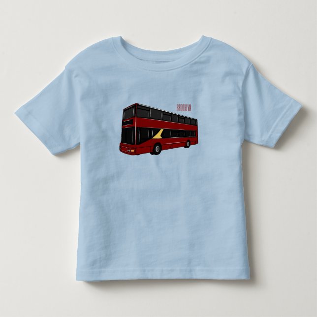 Camiseta De Bebé Ilustracion personalizado de bus de dos pisos (Anverso)