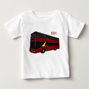 Camiseta De Bebé Ilustracion personalizado de bus de dos pisos