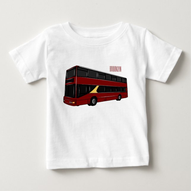 Camiseta De Bebé Ilustracion personalizado de bus de dos pisos (Anverso)