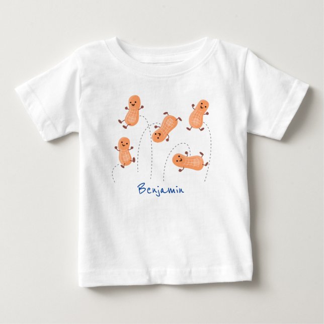 Camiseta De Bebé Ilustracion personalizado de cacahuetes de puenteo (Anverso)