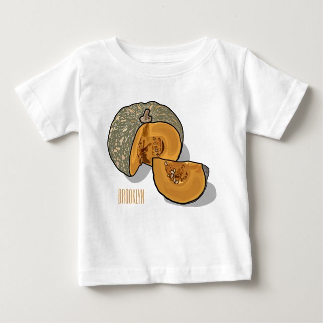 Camiseta De Bebé Ilustracion personalizado de calabaza (Anverso)