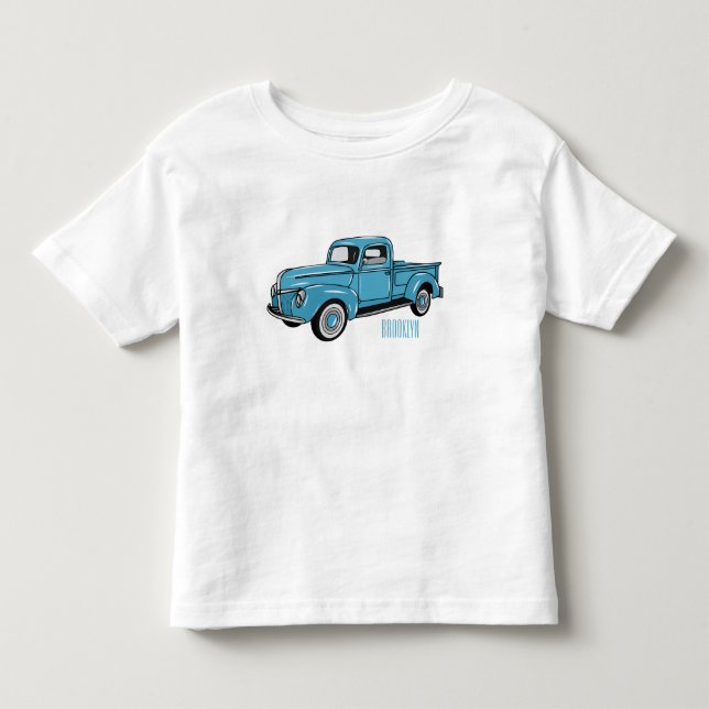 Camiseta De Bebé Ilustracion personalizado de camioneta clásica (Anverso)