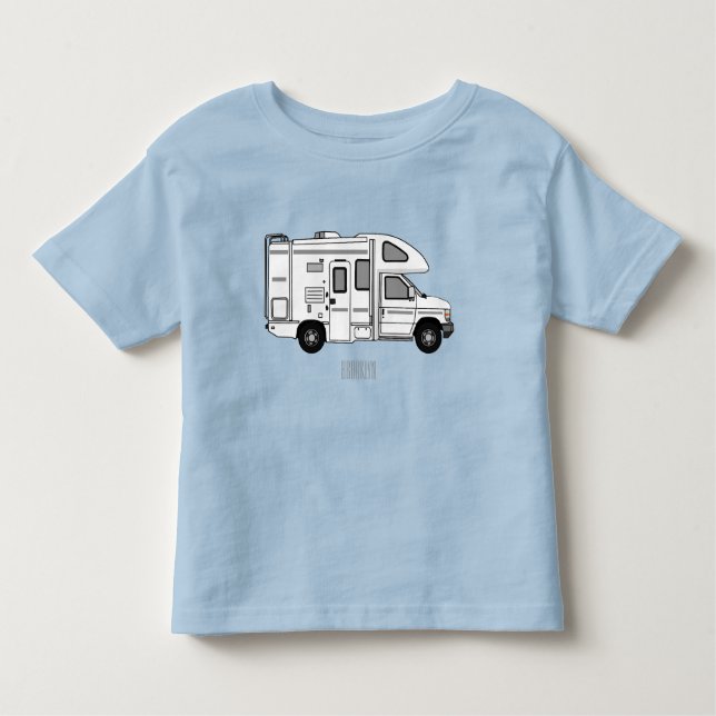 Camiseta De Bebé Ilustracion personalizado de Campervan (Anverso)
