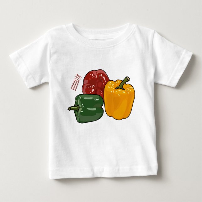 Camiseta De Bebé Ilustracion personalizado de Capsicum (Anverso)