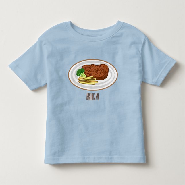 Camiseta De Bebé Ilustracion personalizado de carne (Anverso)