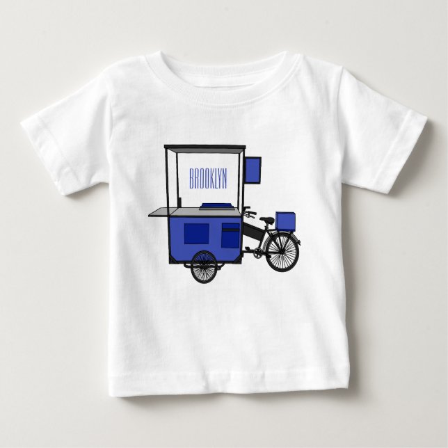 Camiseta De Bebé Ilustracion personalizado de carrito de alimentos (Anverso)