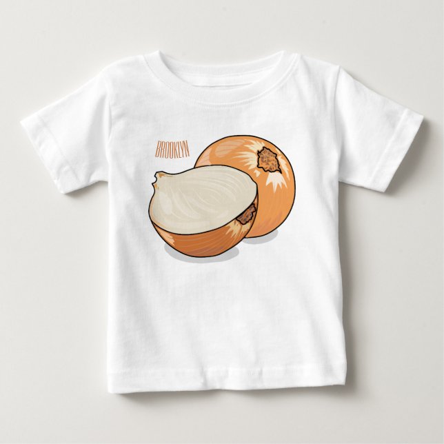 Camiseta De Bebé Ilustracion personalizado de cebolla (Anverso)