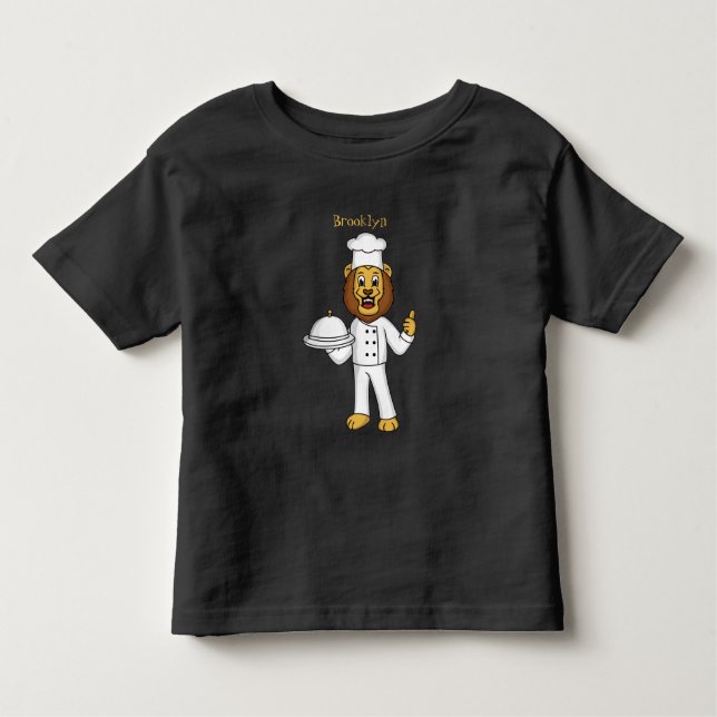 Camiseta De Bebé Ilustracion personalizado de chef de un bonito leó (Anverso)