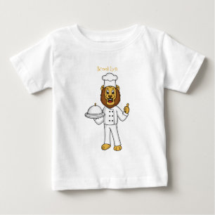 Camiseta De Bebé Ilustracion personalizado de chef de un bonito leó