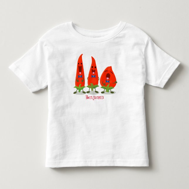Camiseta De Bebé Ilustracion personalizado de chiles cantantes (Anverso)