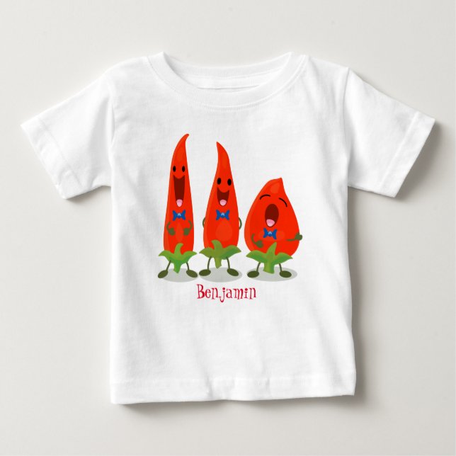 Camiseta De Bebé Ilustracion personalizado de chiles cantantes (Anverso)