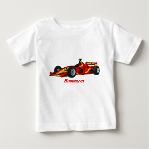Camiseta De Bebé Ilustracion personalizado de coches de carreras de