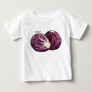 Camiseta De Bebé Ilustracion personalizado de col roja