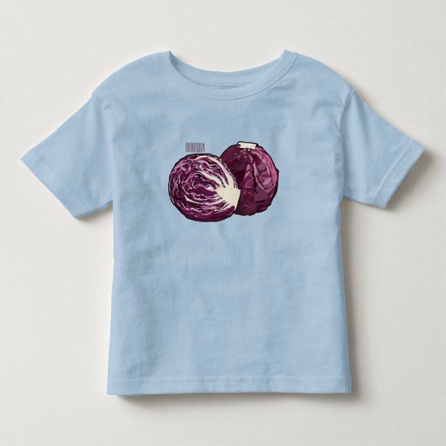 Camiseta De Bebé Ilustracion personalizado de col roja (Anverso)