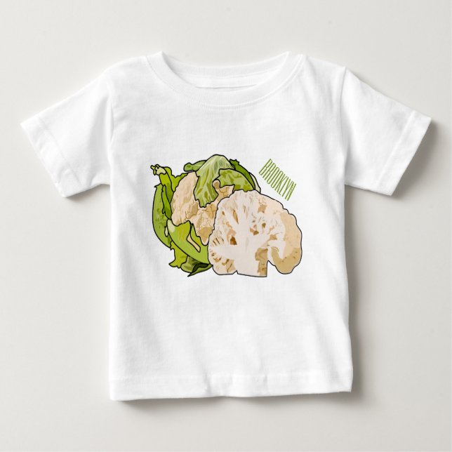 Camiseta De Bebé Ilustracion personalizado de coliflor (Anverso)