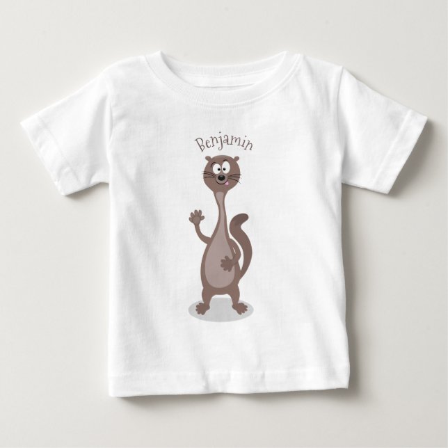 Camiseta De Bebé Ilustracion personalizado de comadreja divertida (Anverso)