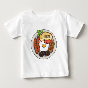 Camiseta De Bebé Ilustracion personalizado de desayuno inglés