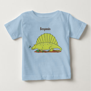 Camiseta De Bebé Ilustracion personalizado de dimetrodon verde lind