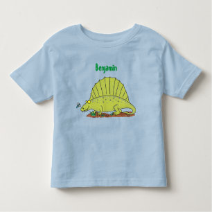 Camiseta De Bebé Ilustracion personalizado de dimetrodon verde lind