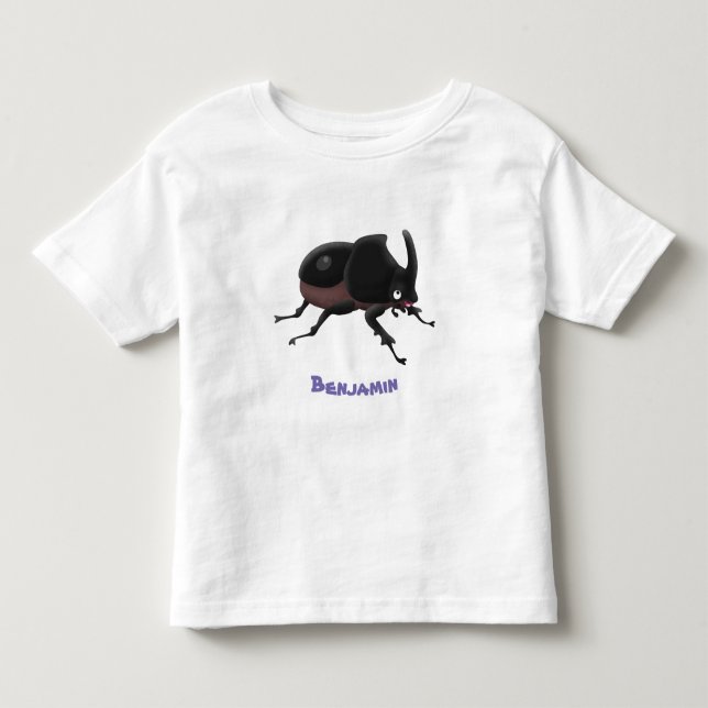 Camiseta De Bebé Ilustracion personalizado de escarabajo rinoceront (Anverso)