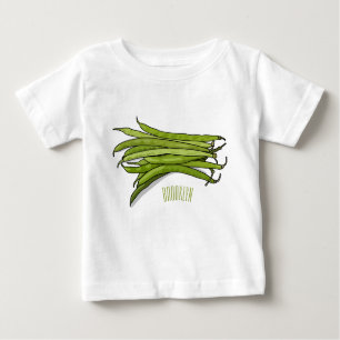 Camiseta De Bebé Ilustracion personalizado de frijol verde